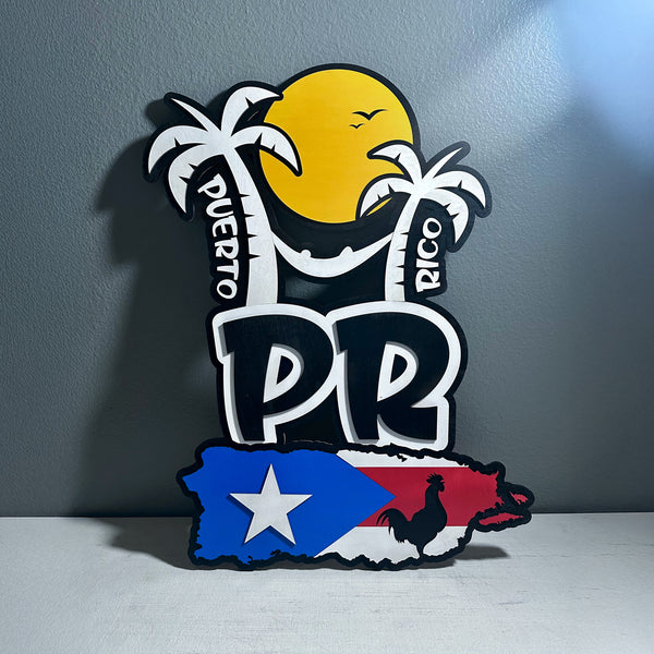 🇵🇷 PR Island Wall Decor – Wooden Puerto Rico Masterpiece 20x27 inch.