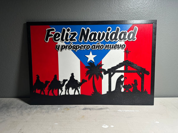 Arte en madera 27x18 para decorar el hogar en esta epoca navideña.